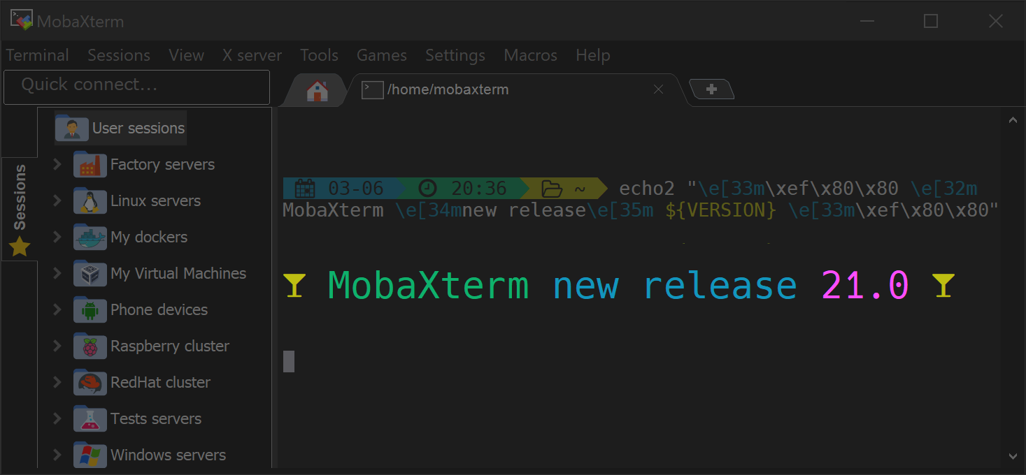 MobaXterm new version 21.0