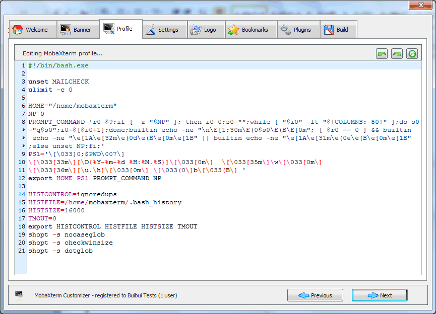 MobaXterm Profile