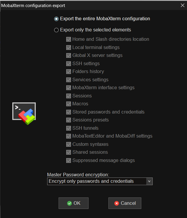 Export Configuration